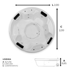 Spa Redondo Montana COMPLETO com hidromassagem em acrílico |